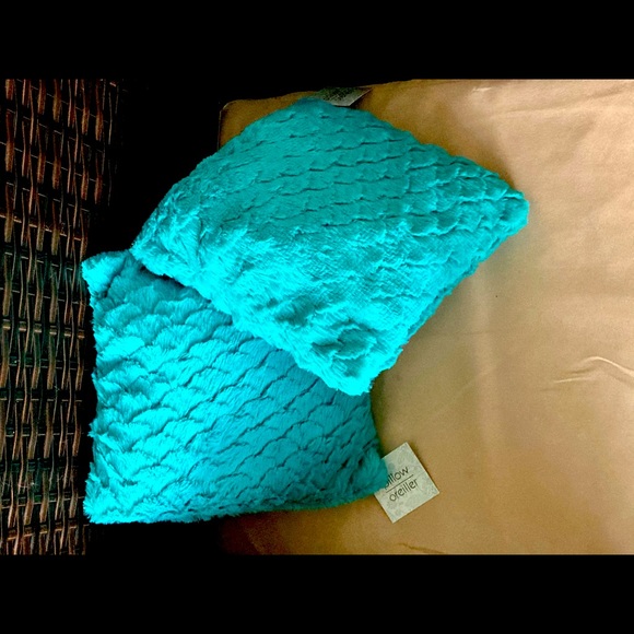 Bright Blue Mini Throw Pillows - Picture 1 of 3